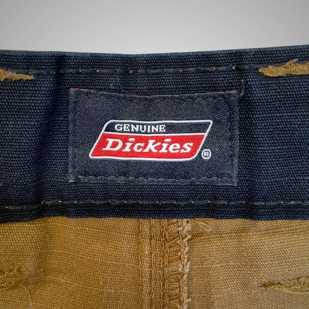 Genuine Dickies Mens Duck Brown‎ Canvas Cargo Shorts Workwear Utility Tan